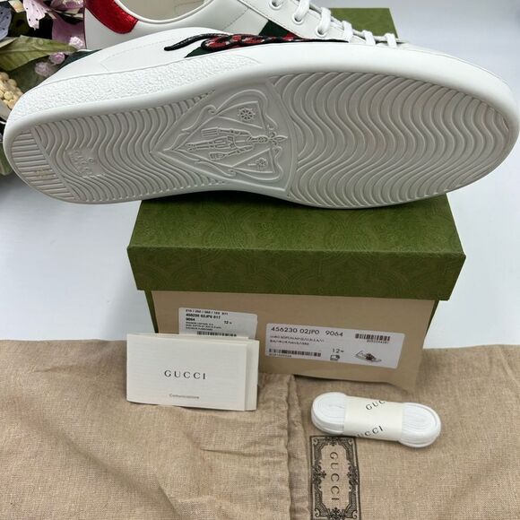 Men’s Gucci ace snake embroidered leather sneakers size 12.5 made in Italy - Picture 7 of 11